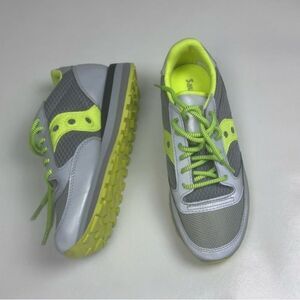 Saucony Jazz Triple Womens S60497-13 Size 6 USA Sneakers in Gray and Neon Yellow